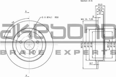 Akebono BN-0936 - Тормозной диск autosila-amz.com