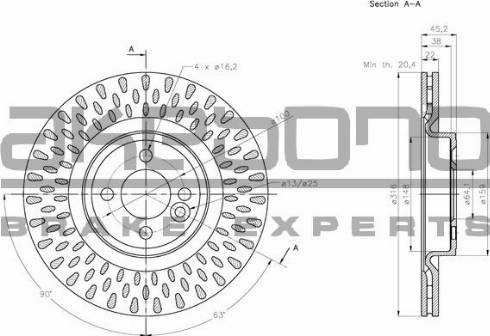 Akebono BN-0924 - Тормозной диск autosila-amz.com