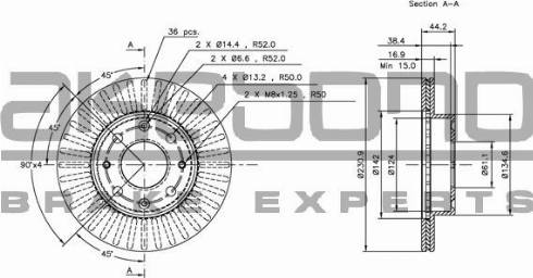 Akebono BN-0972E - Тормозной диск autosila-amz.com