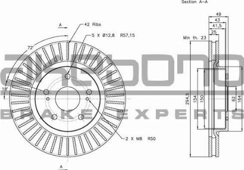 Akebono BN-0499E - Тормозной диск autosila-amz.com