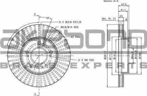 Akebono BN-0455 - Тормозной диск autosila-amz.com