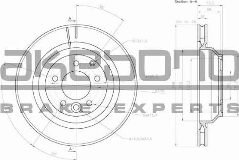 Akebono BN-0451 - Тормозной диск autosila-amz.com