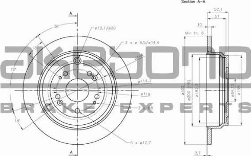 Akebono BN-0453 - Тормозной диск autosila-amz.com