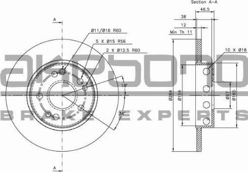 Akebono BN-0401 - Тормозной диск autosila-amz.com