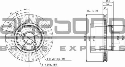 Akebono BN-0488 - Тормозной диск autosila-amz.com