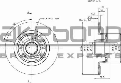 Akebono BN-0431 - Тормозной диск autosila-amz.com