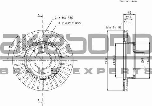 Akebono BN-0475 - Тормозной диск autosila-amz.com