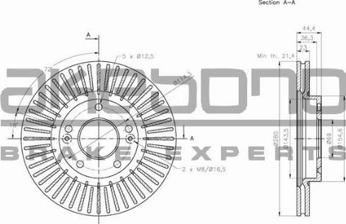 Akebono BN-0477 - Тормозной диск autosila-amz.com