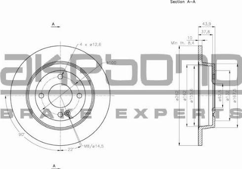 Akebono BN-0543 - Тормозной диск autosila-amz.com