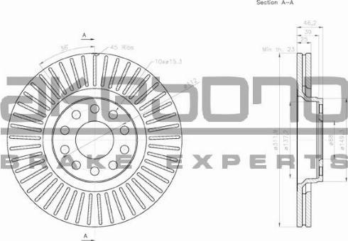 Akebono BN-0551 - Тормозной диск autosila-amz.com