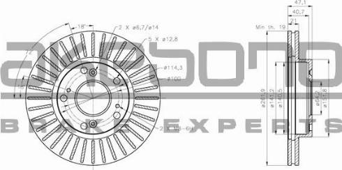 Akebono BN-0553E - Тормозной диск autosila-amz.com