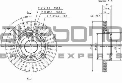 Akebono BN-0563E - Тормозной диск autosila-amz.com