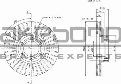 Akebono BN-0505 - Тормозной диск autosila-amz.com