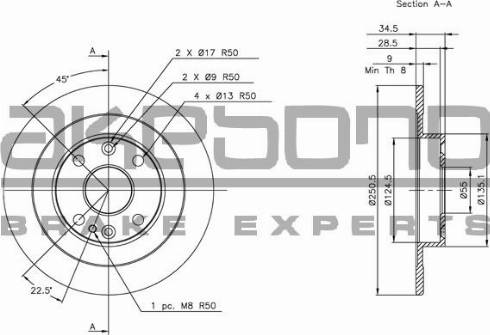 Akebono BN-0510 - Тормозной диск autosila-amz.com