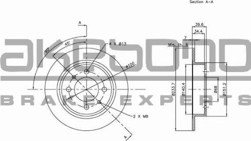 Akebono BN-0584 - Тормозной диск autosila-amz.com