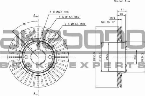 Akebono BN-0588 - Тормозной диск autosila-amz.com