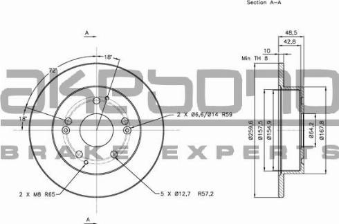 Akebono BN-0582E - Тормозной диск autosila-amz.com