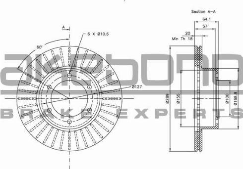 Akebono BN-0587 - Тормозной диск autosila-amz.com