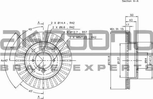 Akebono BN-0531E - Тормозной диск autosila-amz.com