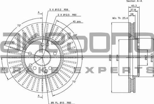 Akebono BN-0533 - Тормозной диск autosila-amz.com