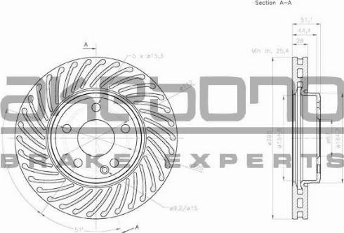 Akebono BN-0520 - Тормозной диск autosila-amz.com