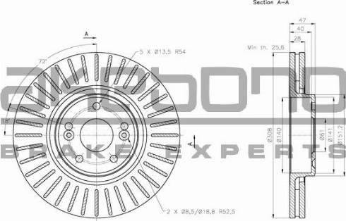 Akebono BN-0650 - Тормозной диск autosila-amz.com