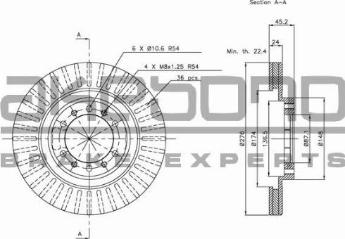 Akebono BN-0652 - Тормозной диск autosila-amz.com