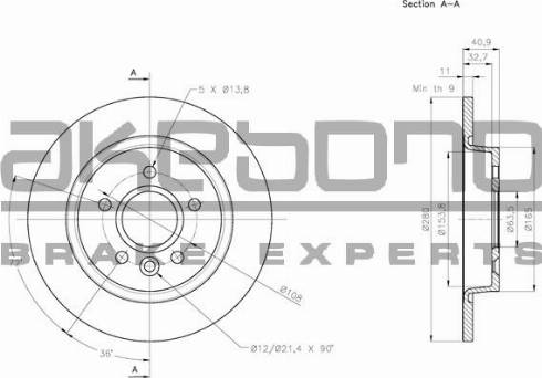 Akebono BN-0661 - Тормозной диск autosila-amz.com