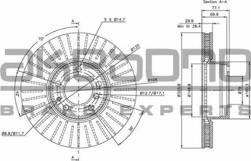 Akebono BN-0681 - Тормозной диск autosila-amz.com