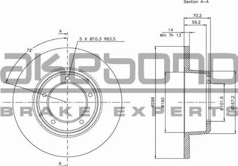 Akebono BN-0687E - Тормозной диск autosila-amz.com