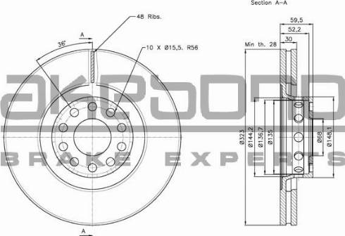 Akebono BN-0625E - Тормозной диск autosila-amz.com