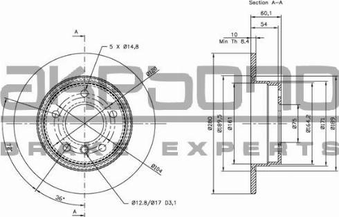 Akebono BN-0099 - Тормозной диск autosila-amz.com