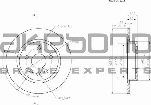 Akebono BN-0093 - Тормозной диск autosila-amz.com