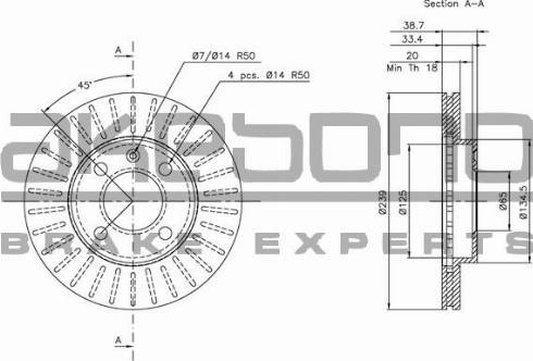 Akebono BN-0083E - Тормозной диск autosila-amz.com