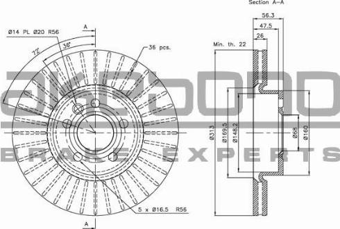 Akebono BN-0037E - Тормозной диск autosila-amz.com