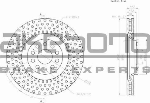 Akebono BN-0022 - Тормозной диск autosila-amz.com