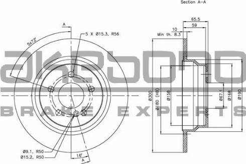 Akebono BN-0070E - Тормозной диск autosila-amz.com