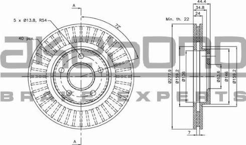 Akebono BN-0195 - Тормозной диск autosila-amz.com