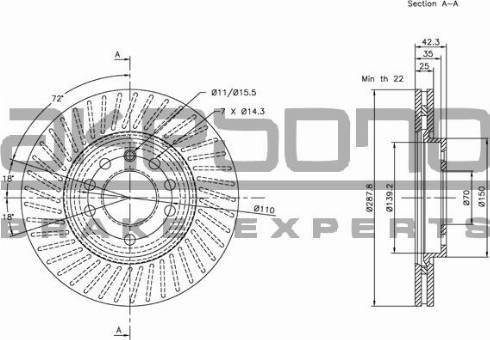 Akebono BN-0154 - Тормозной диск autosila-amz.com