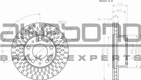 Akebono BN-0168E - Тормозной диск autosila-amz.com