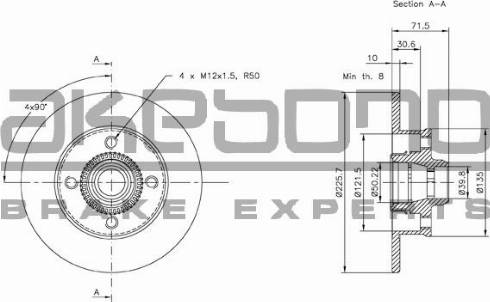 Akebono BN-0119 - Тормозной диск autosila-amz.com