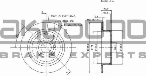 Akebono BN-0130E - Тормозной диск autosila-amz.com