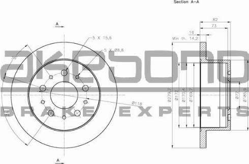 Akebono BN-0125 - Тормозной диск autosila-amz.com