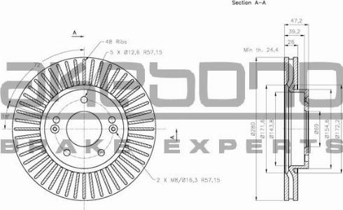 Akebono BN-0123 - Тормозной диск autosila-amz.com