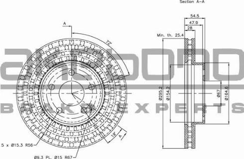 Akebono BN-0127 - Тормозной диск autosila-amz.com