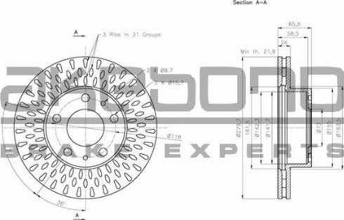 Akebono BN-0172E - Тормозной диск autosila-amz.com