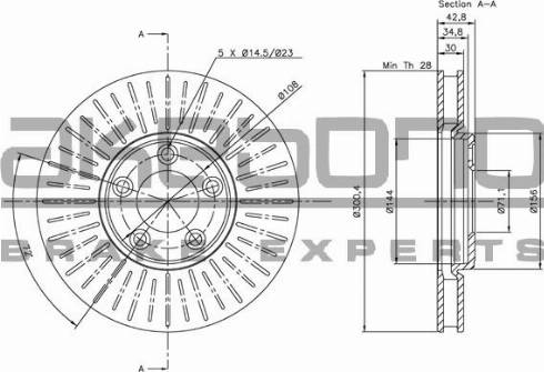 Akebono BN-0846 - Тормозной диск autosila-amz.com