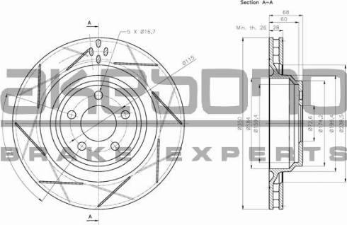 Akebono BN-0858 - Тормозной диск autosila-amz.com