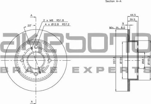 Akebono BN-0809 - Тормозной диск autosila-amz.com