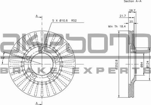 Akebono BN-0800E - Тормозной диск autosila-amz.com